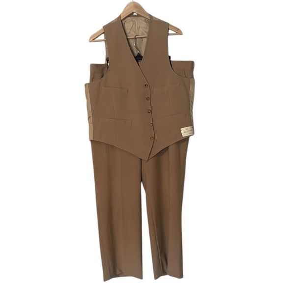 Vintage Rogers Peet Men's 100% Texturized Polyester Tailored Tan Suit Set, NEW - Picture 4 of 16